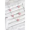 Dodes Dodes 316L Çelik Zincir Gümüş Pembe Renk Yonca Kadın Kolye TG27BKO10584