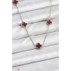 Dodes Dodes 316L Çelik Zincir Gümüş Renk Bordo Baby Boy Yonca Kadın Kolye TG27BKO10577