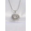 Dodes Dodes 316L Çelik Zincir Gümüş Renk Kalp Güneşi Tasarımlı Kolye TG27BKO8658