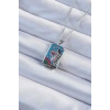 Dodes Dodes 316L Çelik Zincir Gümüş Renk Taç ve Kız Figürlü Renkli Mineli Tarot Kolye TG27BKO9230