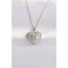 Dodes Dodes 316L Çelik Zincir Gümüş Renk Zirkon Taşlı Kalp Kolye TG27BKO8623