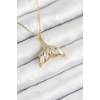 Dodes Dodes 316L Çelik Zirkon Taşlı Balık Kuyruğu Model Gold Renk Kadın Kolye TG27BKO10511