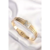 Dodes Dodes 316L Çelik Zirkon Taşlı Gold Renk Kadın Kelepçe Bilezik TG27BB6024