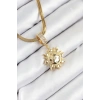 Dodes Dodes 316L Çelik Zirkon Taşlı Güneş Model Gold Renk Kadın Kolye TG27BKO10535