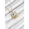 Dodes Dodes 316L Çelik Zirkon Taşlı Nazar Model Gold Renk Kadın Kolye TG27BKO10544