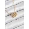 Dodes Dodes 316L Çelik Zirkon Taşlı Sarmal Model Gold Renk Kadın Kolye TG27BKO10512