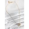 Dodes Dodes 316L Çelik Zirkon Taşlı Sarmal Model Gold Renk Kadın Kolye TG27BKO10512