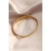Dodes Dodes Gold Renk Yaprak Model Zirkon Taş Detay Kelepçe Kadın Bileklik TG27BB4681
