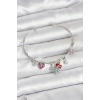Dodes Dodes Gül Charmlı Gümüş Renk Pirinç Kadın Bileklik TG27BB8044