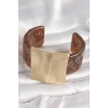 Dodes Dodes Kahverengi Mermer Desen Akrilik Plastik Gold Kare Plaka Model Vintage Kadın Bilezik TG27BB6682