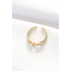 Dodes Dodes Kemer Tokası Tasarımlı Gold Renk Zirkon Taşlı Ayarlanabilir Yüzük TG27BYK3099