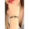 Dodes Dodes LUCKY (Şanslı) Siyah Deri İpli Unisex Mood Bileklik TG27BB1982
