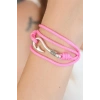 Dodes Dodes Pembe Renk Gümüş Metal Kancalı Bayan Çoklu Bileklik TG27BB2371-KS