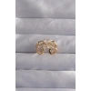 Dodes Dodes Pirinç Ayarlamalı Gold Renk Zirkon Taşlı 2li Görünüm Fiyonk Yüzük TG27BYK3287