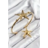 Dodes Dodes Pirinç Deniz Yıldızı Model Gold Renk Bileklik Yüzük Set TG27BB7600