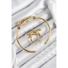 Dodes Dodes Pirinç Deniz Yıldızı Model Gold Renk Bileklik Yüzük Set TG27BB7600