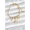 Dodes Dodes Pirinç Gold Renk Ay ve Güneş Charmlı Kadın Bileklik TG27BB7997