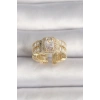 Dodes Dodes Pirinç Gold Renk Ayarlanabilir Baget Zirkon Taş Model Kadın Yüzük TG27BYK3589