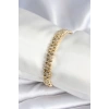 Dodes Dodes Pirinç Gold Renk Damla Model Zirkon Taşlı Kadın Bileklik TG27BB7972