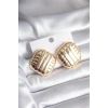 Dodes Dodes Pirinç Gold Renk İşleme Detay Kadın Küpe TG27BKP8403