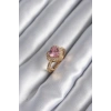 Dodes Dodes Pirinç Gold Renk Pembe Zirkon Taşlı Charm Kalp Model Kadın Yüzük TG27BYK2951