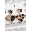 Dodes Dodes Pirinç Gold Renk Sallantı Leopar Kalp Model Kadın Küpe TG27BKP10339