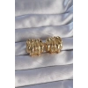Dodes Dodes Pirinç Gold Renk Tırtıklı Bombe Model Küpe TG27BKP9089