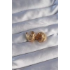 Dodes Dodes Pirinç Gold Renk Tırtıklı Minimal Bombeli Tasarım Küpe TG27BKP9080