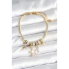 Dodes Dodes Pirinç Gold Renk Yıldız Charmlı Kadın Bileklik TG27BB7993