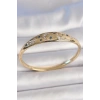 Dodes Dodes Pirinç Gold Renk Zirkon Taşlı Hilal İşleme Mavi Taşlı Yıldız Detay Kadın Kelepçe TG27BB6920