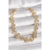 Dodes Dodes Pirinç Gold Renk Zirkon Taşlı Kelebek Model Zincir Kadın Bileklik TG27BB6834