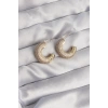 Dodes Dodes Pirinç Gold Renk Zirkon Taşlı Yarım Halka Küpe TG27BKP9113
