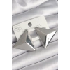 Dodes Dodes Pirinç Gümüş Renk 3D Üçgen Model Kadın Küpe TG27BKP10230