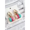 Dodes Dodes Pirinç Karışık Renk Vintage Model Kadın Küpe TG27BKP10865