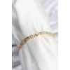 Dodes Dodes Pirinç VIP Seri Gold Renk Zincir Model Kalpli Zirkon Taşlı Kadın Bileklik TG27BB7929