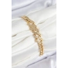 Dodes Dodes Pirinç Zirkon Taşlı Ezme Küba Zincir Model Gold Renk Kadın Bileklik TG27BB7549