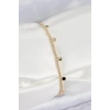 Dodes Dodes Pirinç Zirkon Taşlı Ezme Zincirli Sıralı Model Gold Renk Kadın Bilekilk TG27BB7655