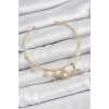 Dodes Dodes Pirinç Zirkon Taşlı İstiridye Ve Deniz Yıldızı Model Gold Renk Charm Bileklik TG27BB7358