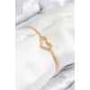 Dodes Dodes Pirinç Zirkon Taşlı Kalp Model Gold Renk Asansörlü Kadın Bileklik TG27BB7747