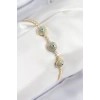 Dodes Dodes Pirinç Zirkon Taşlı Nazar Model Gold Renk Kadın Bileklik TG27BB7705