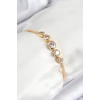 Dodes Dodes Pirinç Zirkon Taşlı Sıralı Daire Model Gold Renk Asansörlü Kadın Bileklik TG27BB7719
