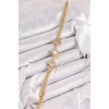 Dodes Dodes Pirinç Zirkon Taşlı Yonca Model Gold Renk Kadın Bileklik TG27BB7897