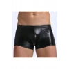Dodes Tegan Fantezi Deri Görünümlü Seksi Siyah Erkek Boxer - Fantezi Tanga TG274605