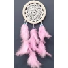 Dodes Pembe Kuş Tüylü Dream Catcher El Yapımı Rüya Kapanı Duvar Süsü