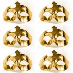 Dodes Altın Metalize Renk Düz Balo Parti Maskesi