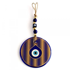 Dodes Altın Sarısı Yaldızlı Damla Göz Modelli Cam Duvar Süsü