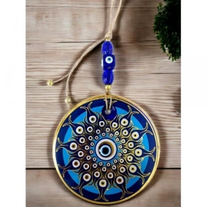 Dodes Dekoratif Desen Nazar Boncuklu Duvar Süsü Cam Duvar Dekoru