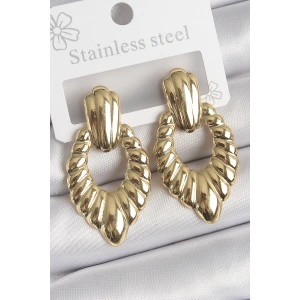 Dodes Dodes 316 Çelik Gold Renk İşlemeli Motiif Model Kadın Küpe TG27BKP10528