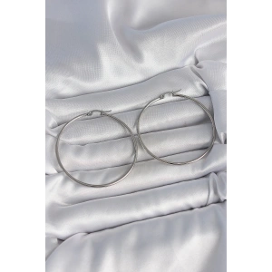 Dodes Dodes 316 Çelik Gümüş Renk 53 mm Halka Model Kadın Küpe TG27BKP10517