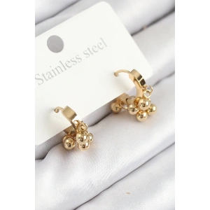 Dodes Dodes 316L Çelik Boncuklu Halka Model Gold Renk Kadın Küpe TG27BKP11214